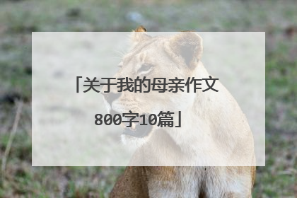 关于我的母亲作文800字10篇