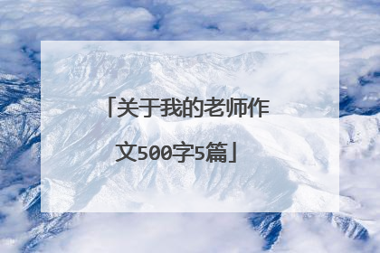 关于我的老师作文500字5篇