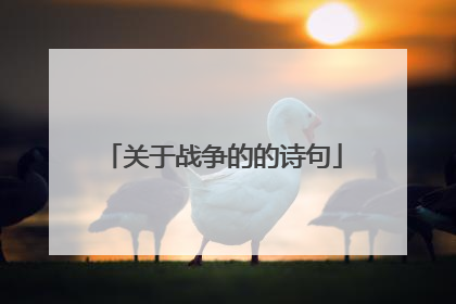 关于战争的的诗句