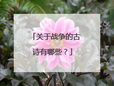 关于战争的古诗有哪些？