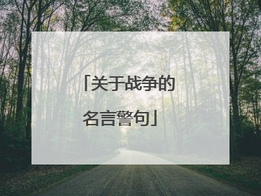 关于战争的名言警句