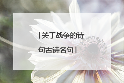 关于战争的诗句古诗名句