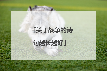 关于战争的诗句越长越好