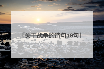 关于战争的诗句10句