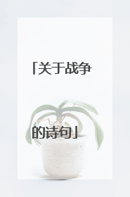关于战争的诗句
