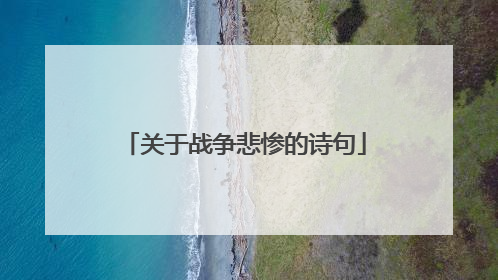 关于战争悲惨的诗句