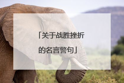 关于战胜挫折的名言警句