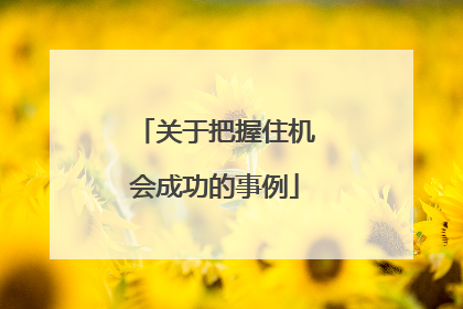 关于把握住机会成功的事例