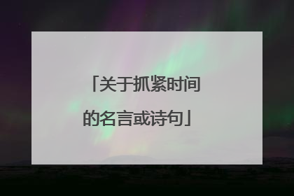 关于抓紧时间的名言或诗句