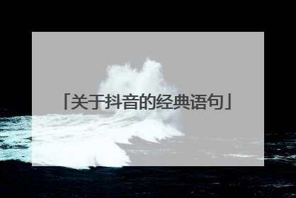 关于抖音的经典语句