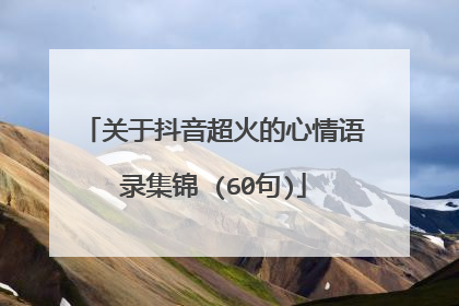 关于抖音超火的心情语录集锦 (60句)