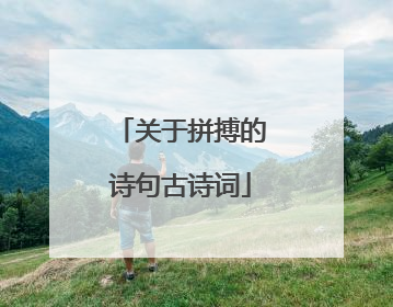 关于拼搏的诗句古诗词