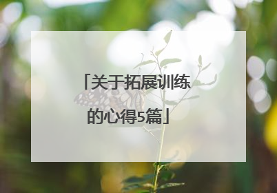 关于拓展训练的心得5篇