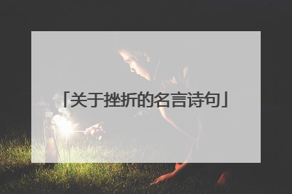 关于挫折的名言诗句