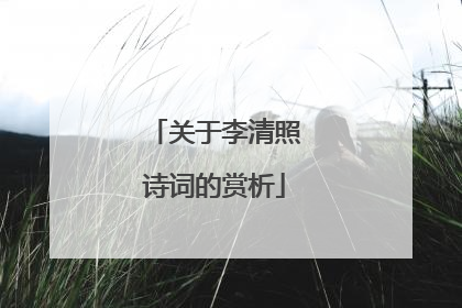 关于李清照诗词的赏析