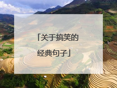 关于搞笑的经典句子