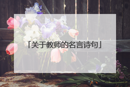 关于教师的名言诗句