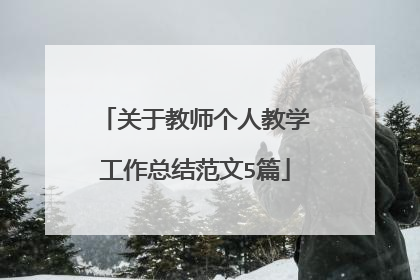 关于教师个人教学工作总结范文5篇