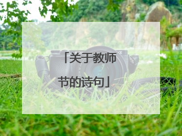 关于教师节的诗句