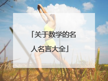 关于数学的名人名言大全
