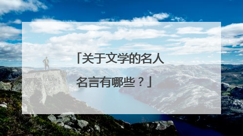 关于文学的名人名言有哪些？