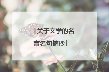 关于文学的名言名句摘抄
