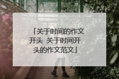 关于时间的作文开头 关于时间开头的作文范文