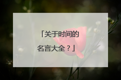 关于时间的名言大全？