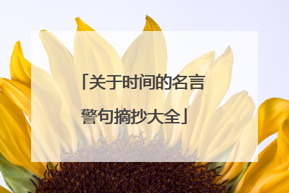 关于时间的名言警句摘抄大全