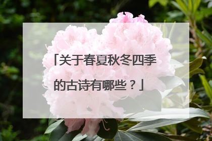 关于春夏秋冬四季的古诗有哪些?