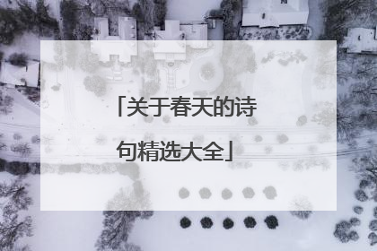 关于春天的诗句精选大全