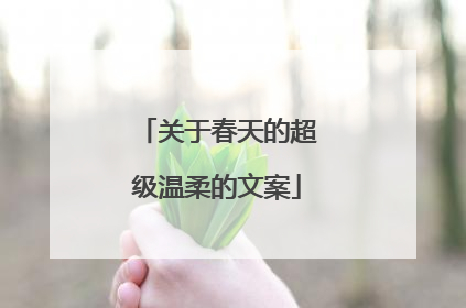 关于春天的超级温柔的文案