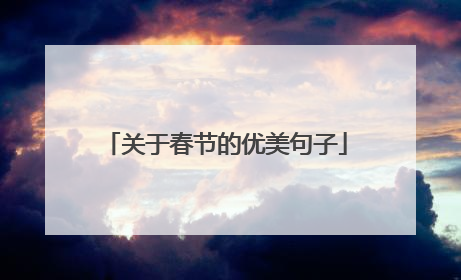 关于春节的优美句子