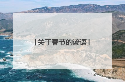 关于春节的谚语