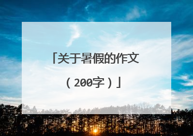 关于暑假的作文(200字)