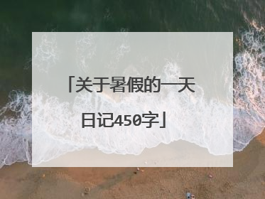 关于暑假的一天日记450字