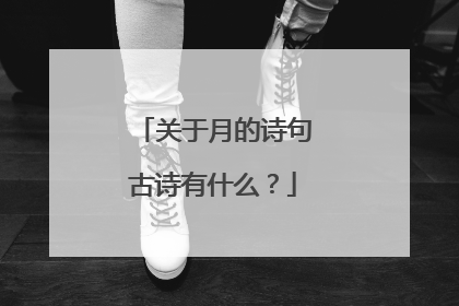 关于月的诗句古诗有什么？
