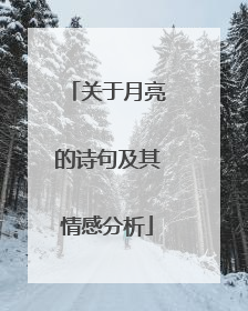 关于月亮的诗句及其情感分析