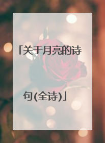关于月亮的诗句(全诗)
