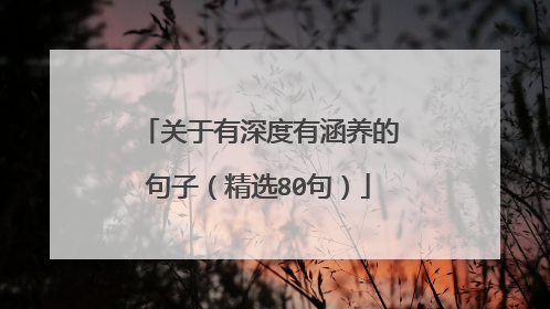 关于有深度有涵养的句子(精选80句)