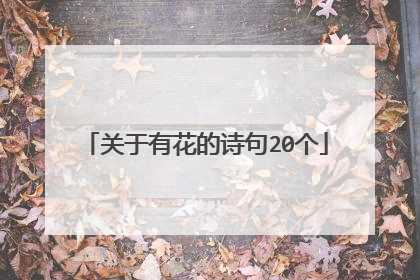 关于有花的诗句20个