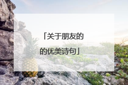 关于朋友的的优美诗句