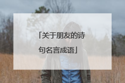 关于朋友的诗句名言成语