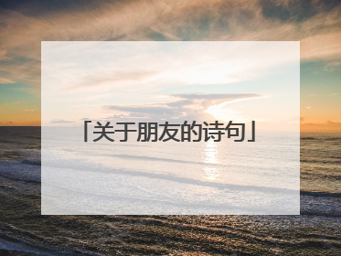 关于朋友的诗句