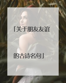 关于朋友友谊的古诗名句