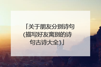 关于朋友分别诗句(描写好友离别的诗句古诗大全)