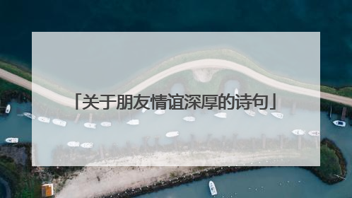 关于朋友情谊深厚的诗句