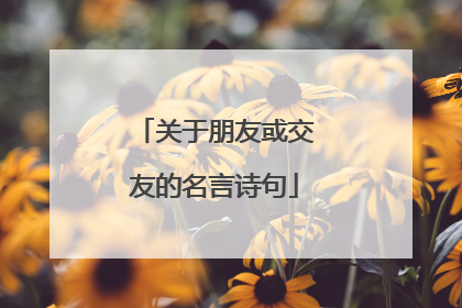 关于朋友或交友的名言诗句