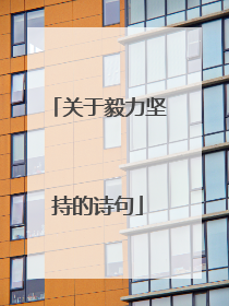 关于毅力坚持的诗句