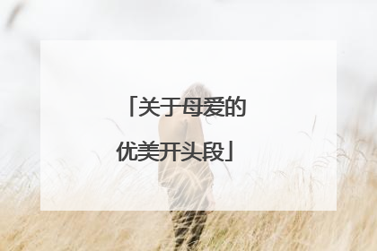 关于母爱的优美开头段